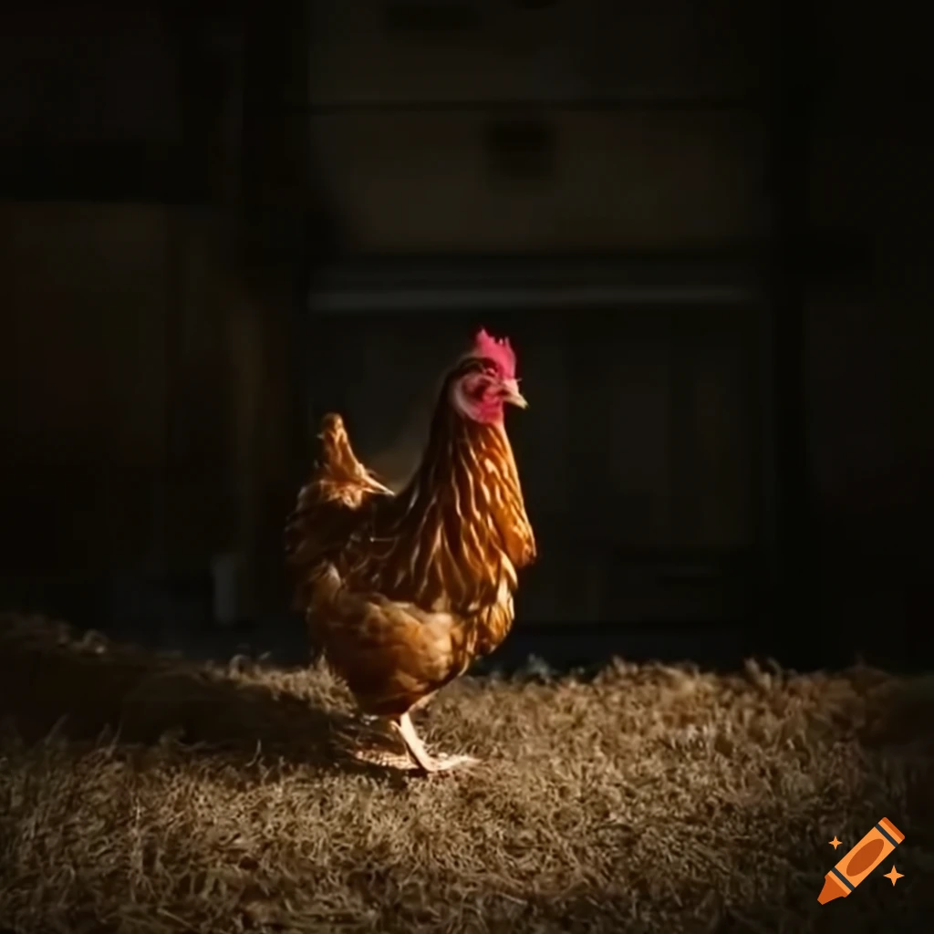 Content hen divided between pasture and barn