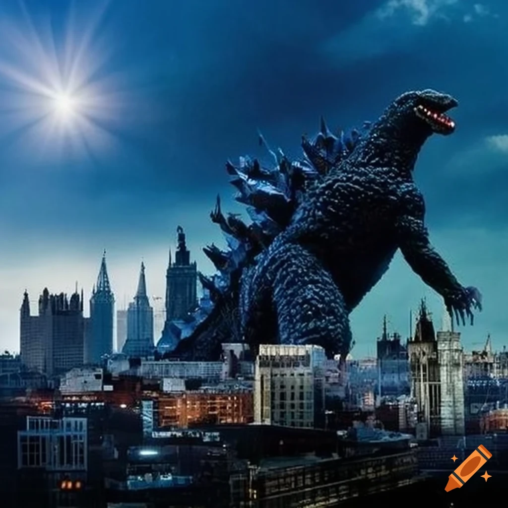 Colourful movie poster for Godzilla Poops On Westminster