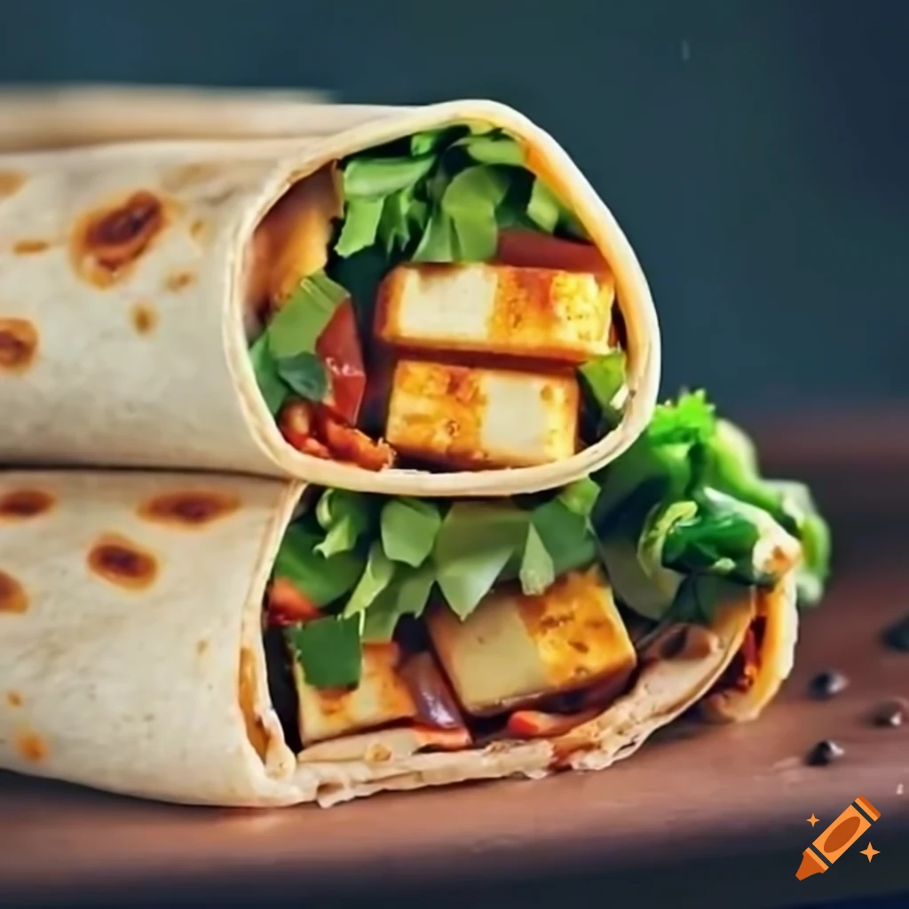Spicy chunky paneer wrap