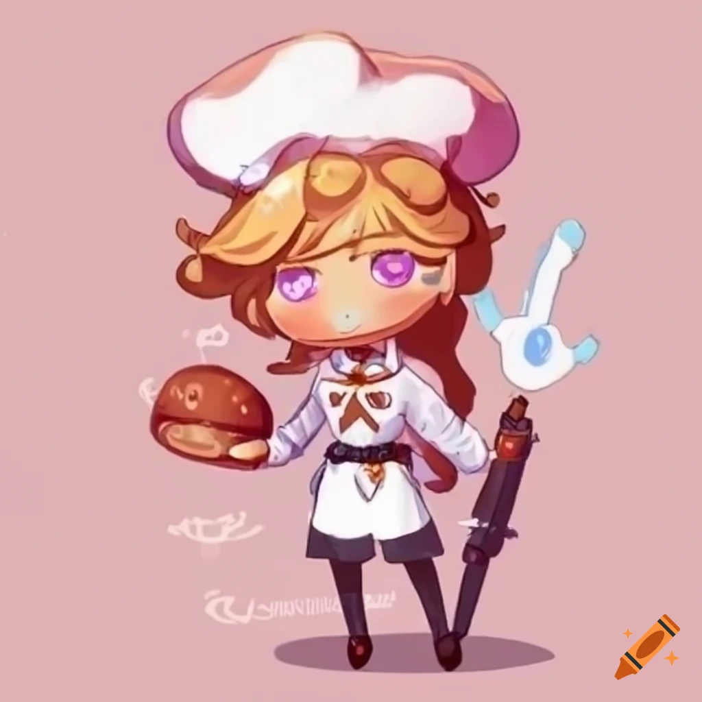 cookierun beignet cookie in chibi style on a white background