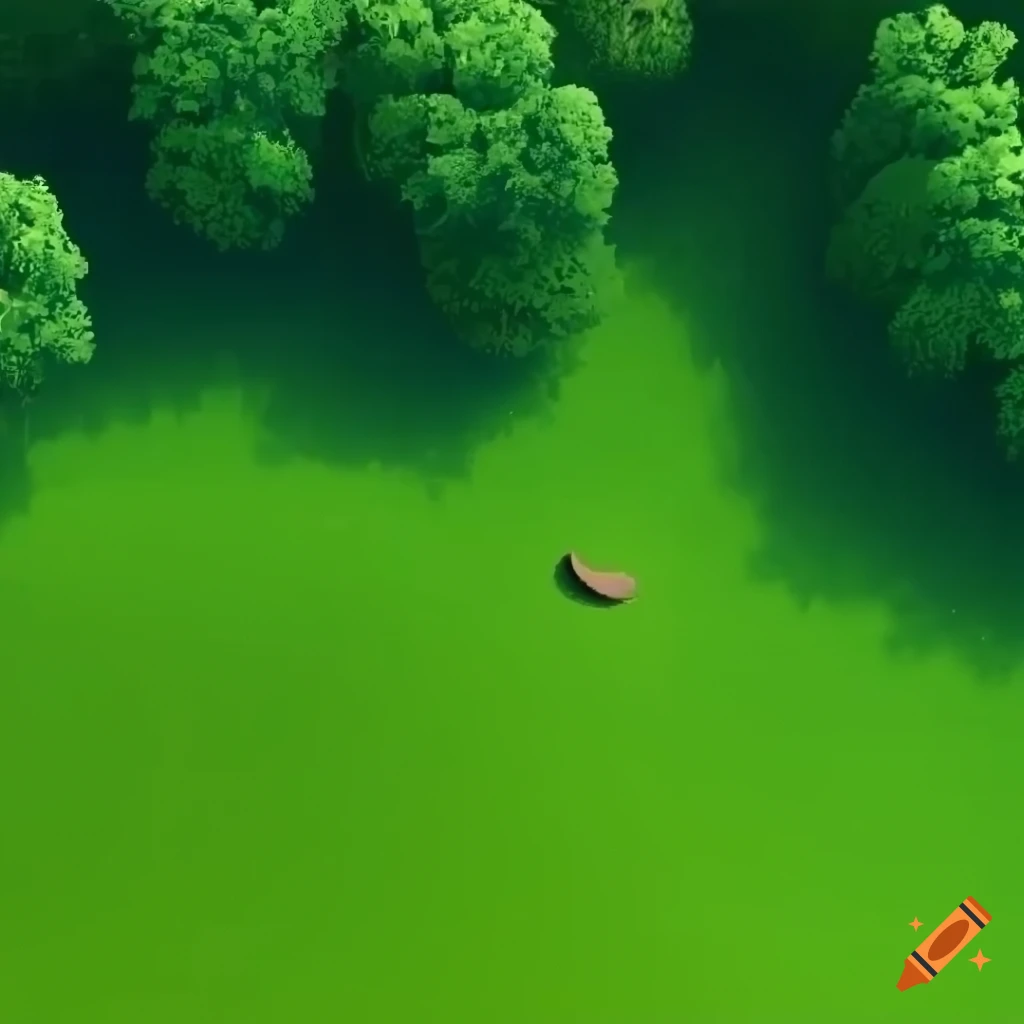 Immersive 2D top-down view of a lush green meadow landscape