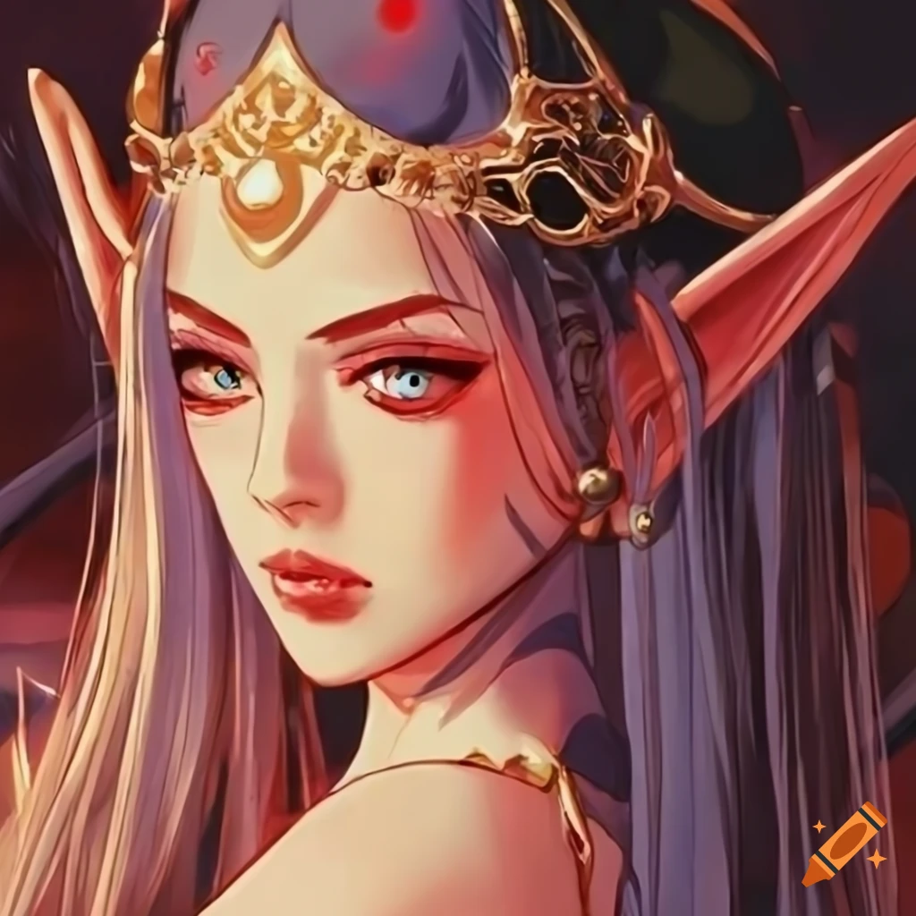 Retro Anime Elf Empress With Aesthetic Vibes On Craiyon 4050