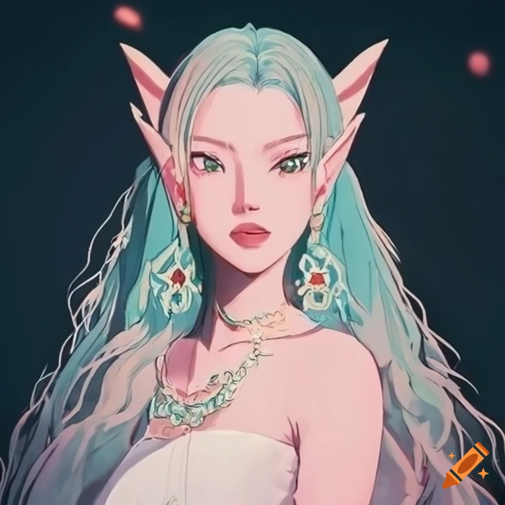 Retro Anime Aesthetic Of An Elf Empress On Craiyon 9933