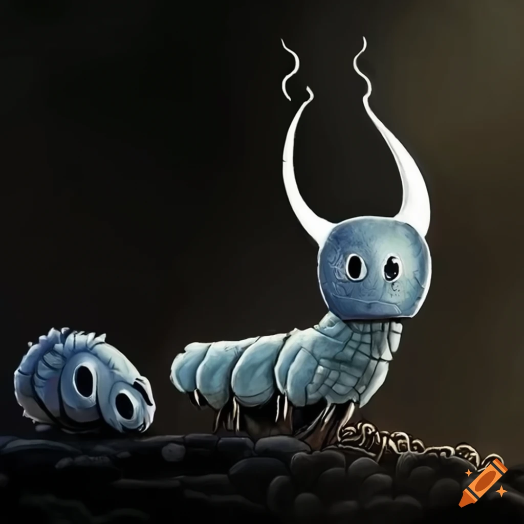 Intricately-detailed armored caterpillar character inspired by 