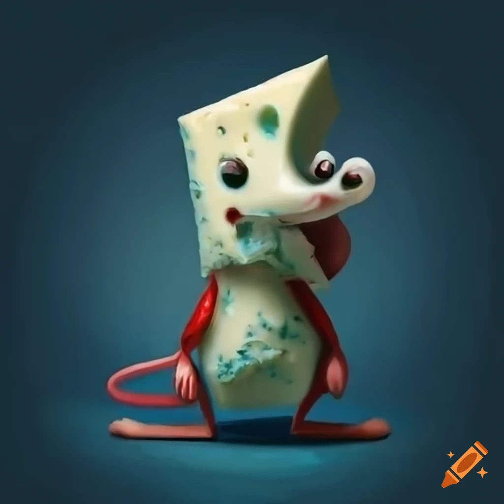 Cheese mouse in oil painting style