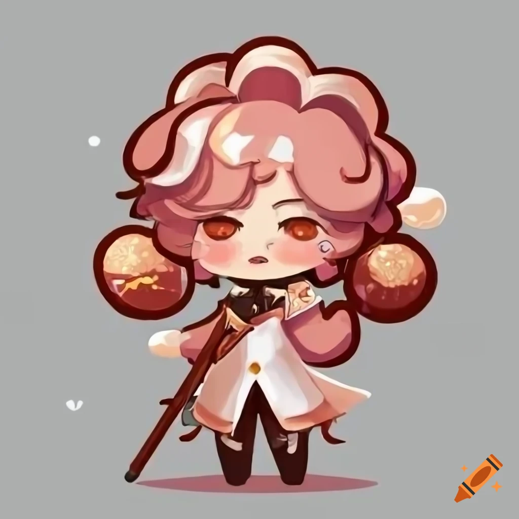 cookierun beignet cookie in chibi style on a white background