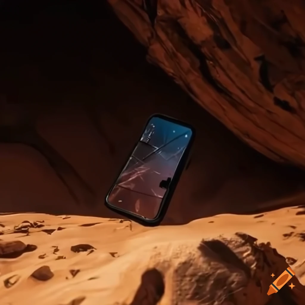 Broken phone on sandy ground in Kings Canyon