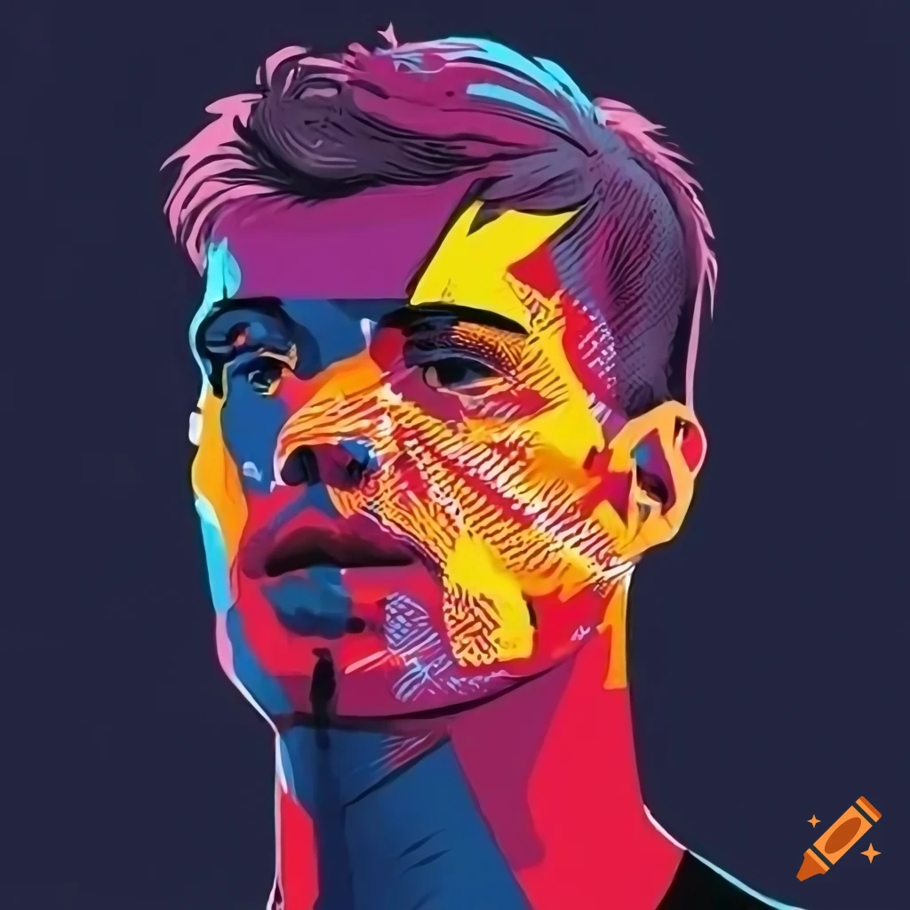 Spanish male soccer player in red and black jersey on Craiyon