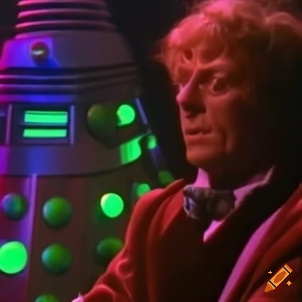 1980s Doctor Who scene: Blacklight Terrarium of the Daleks