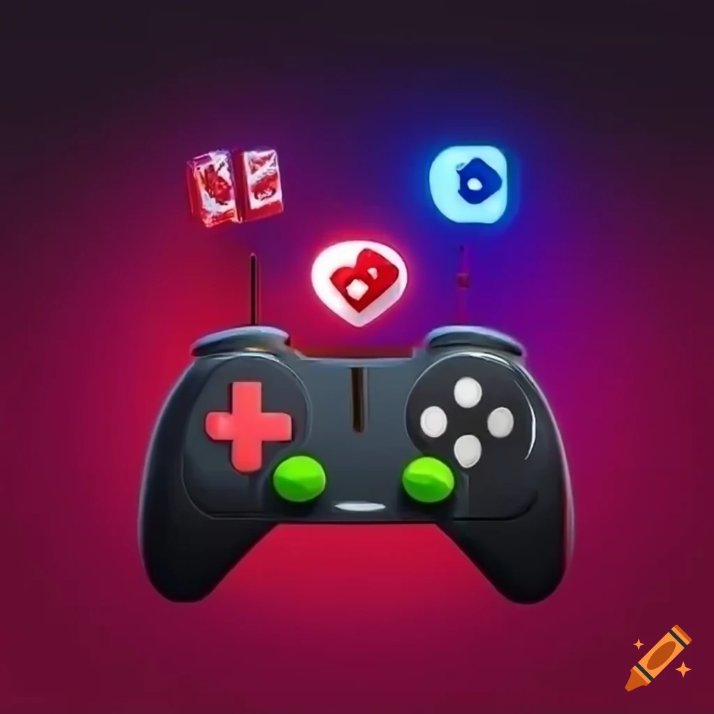 Captivating animated YouTube banner for gaming channel with bright colors and popular icons