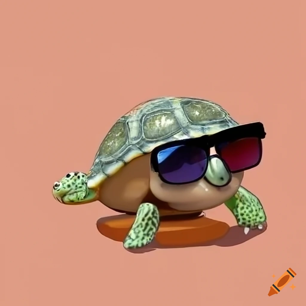 Baby turtle in sunglasses