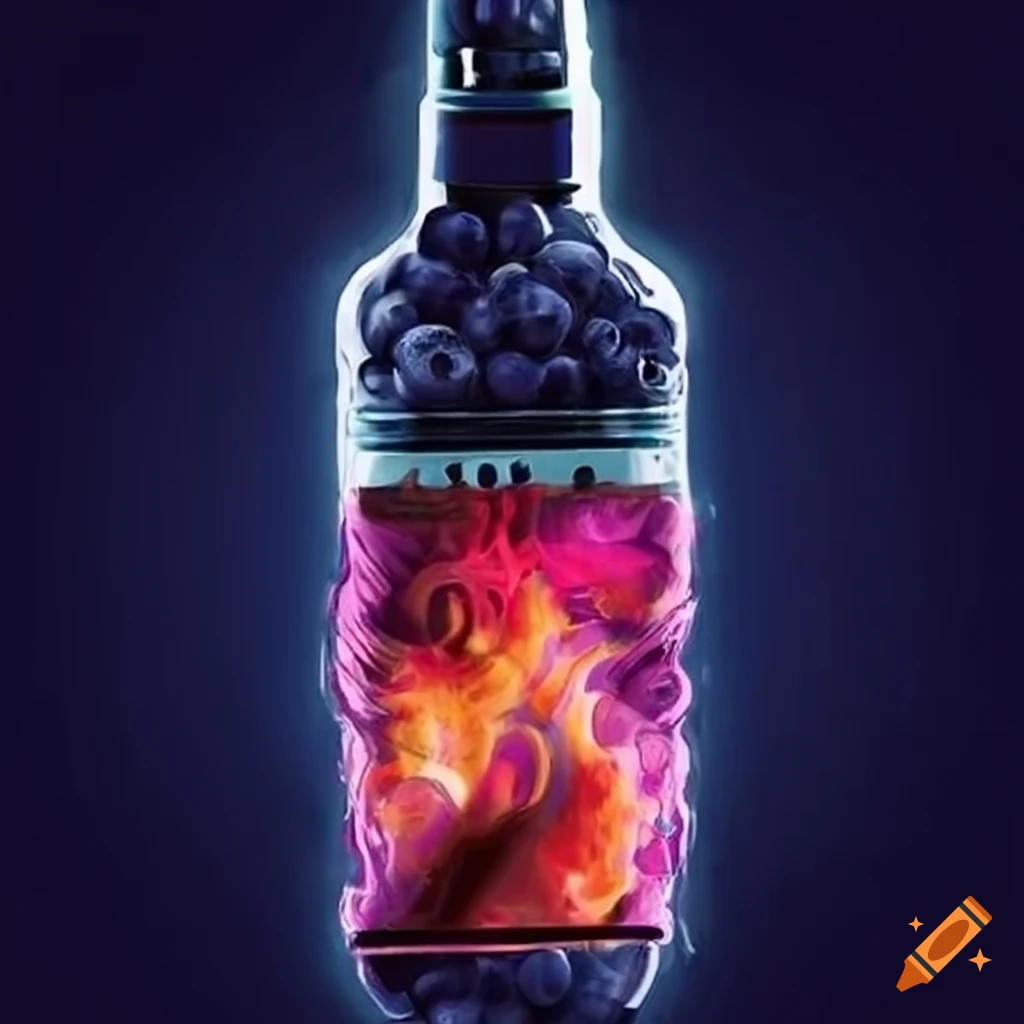 Blueberry flavored vape cigarette with a punky design