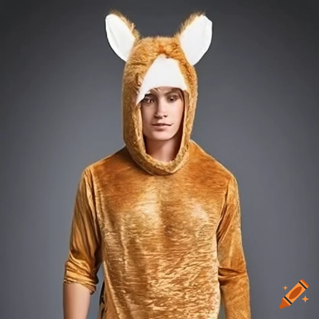 Male adult animal costume in caramel and white fur on Craiyon