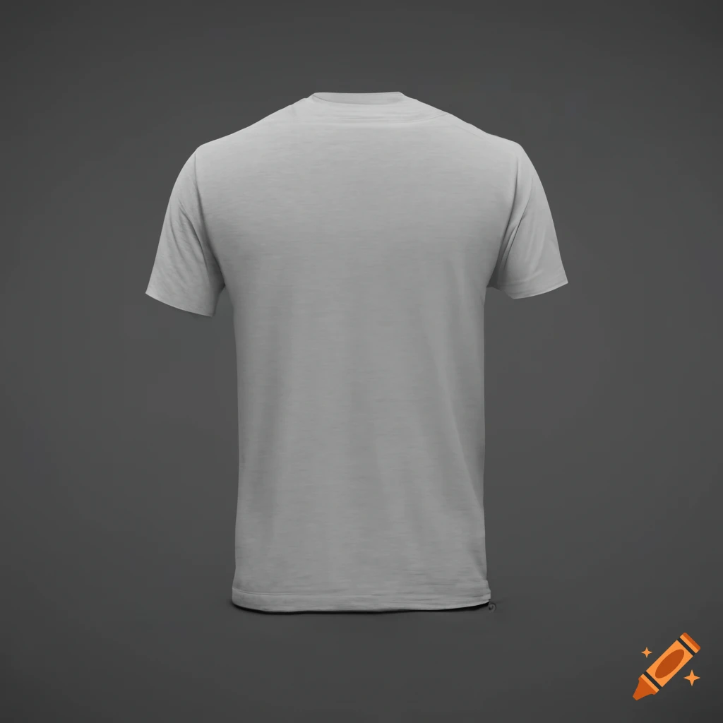 Plain light gray men's t-shirt mockup back view