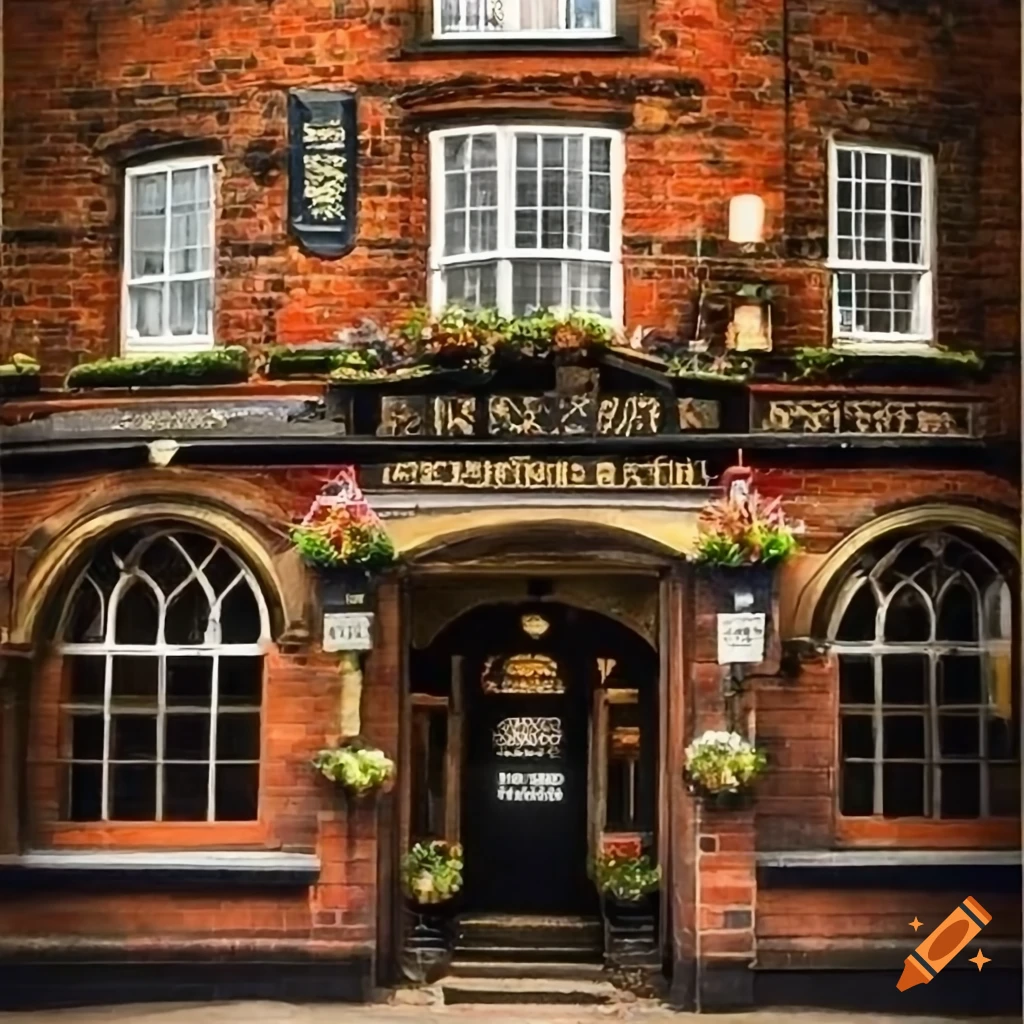 Exterior of English pub 'The Elmwood Fox'