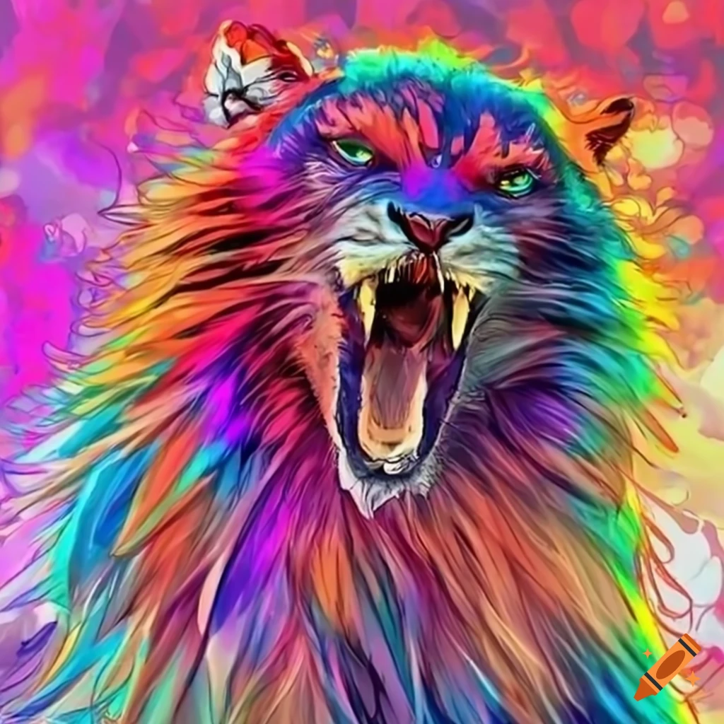 Roaring fantasy animal on Craiyon