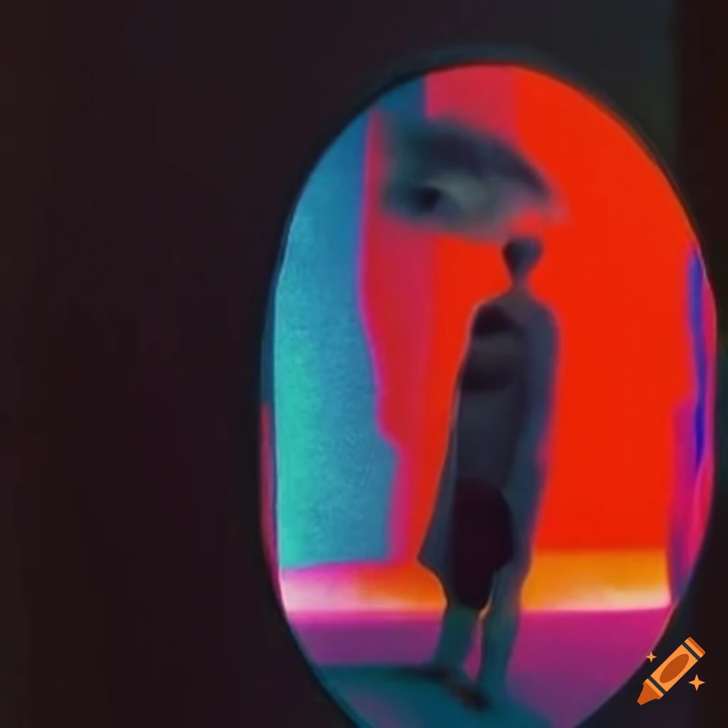 Surreal colorful 35mm film photo in experimental art style