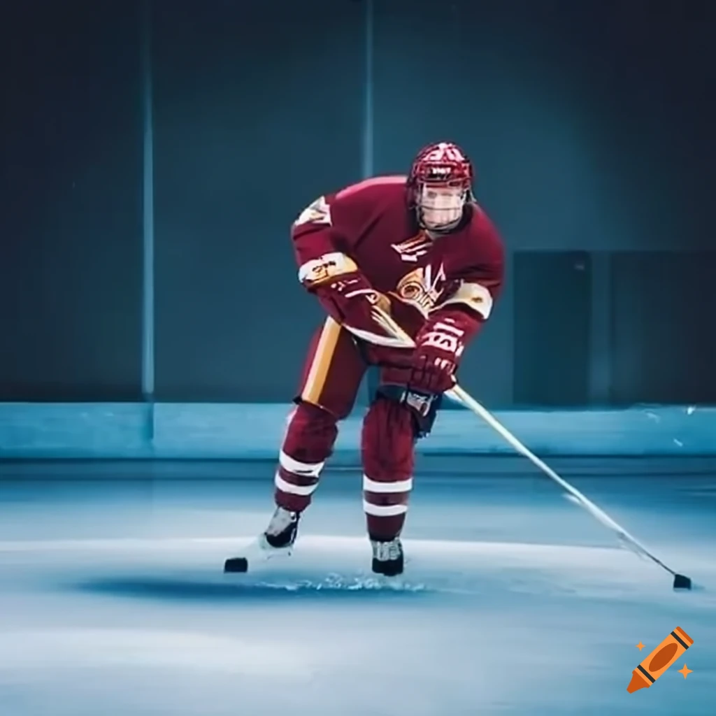 Hockey puck gliding on the ice