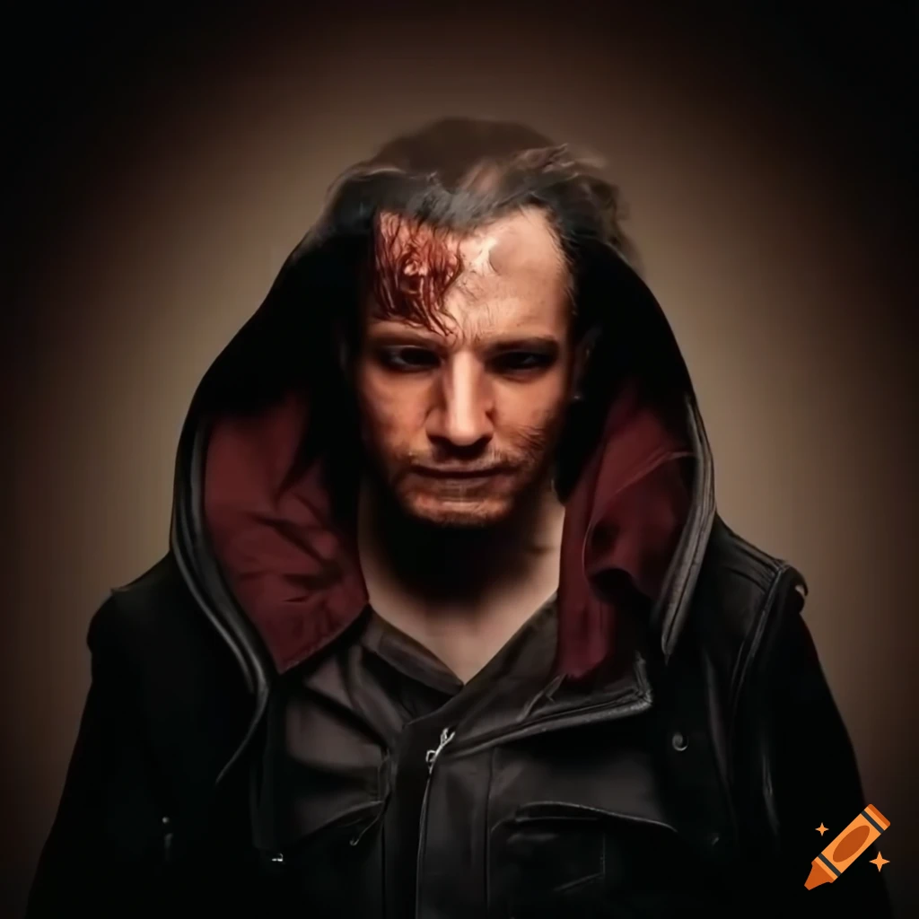 Rough looking Spanish man in a leather jacket