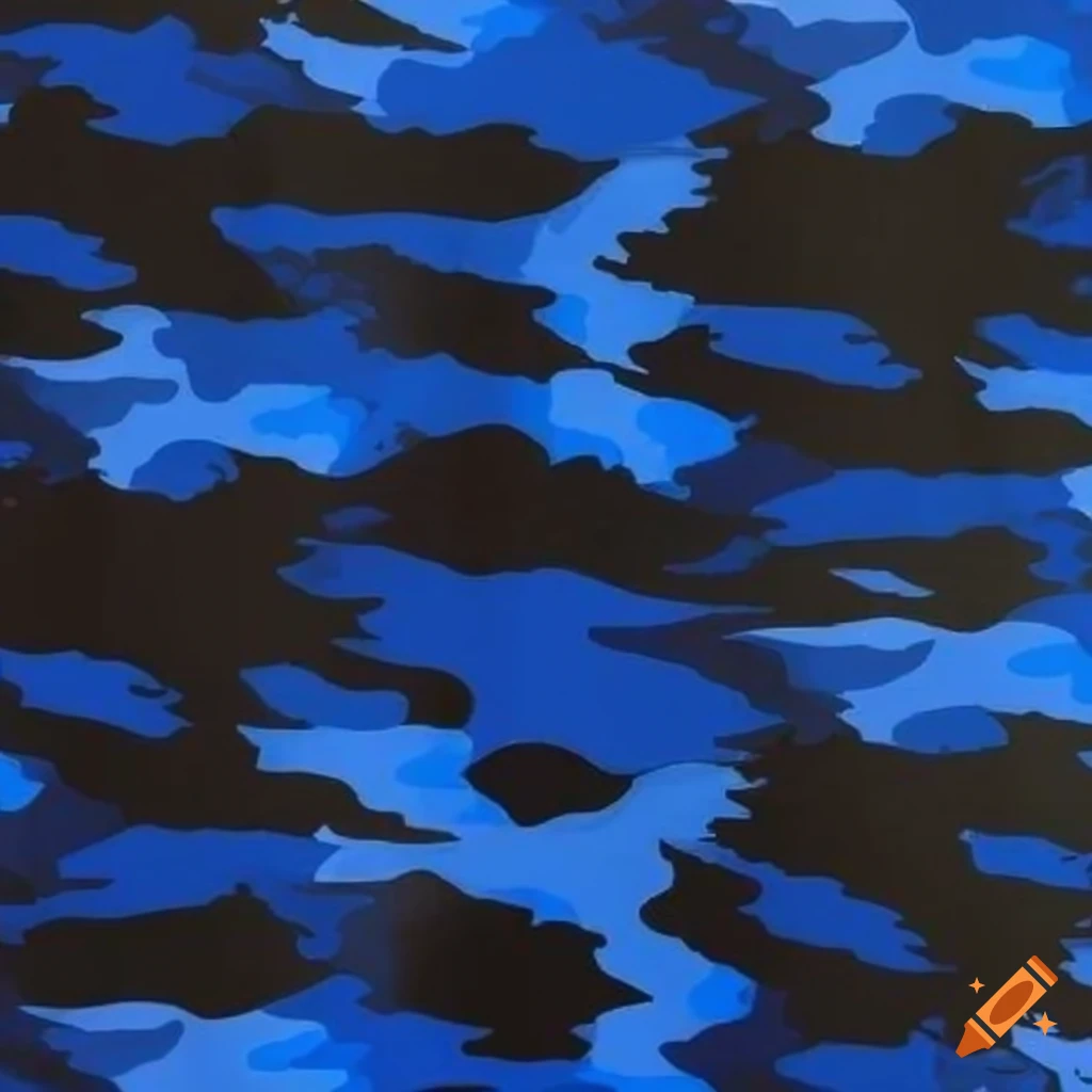 Highly detailed royal blue, dark grey, and black camouflage pattern
