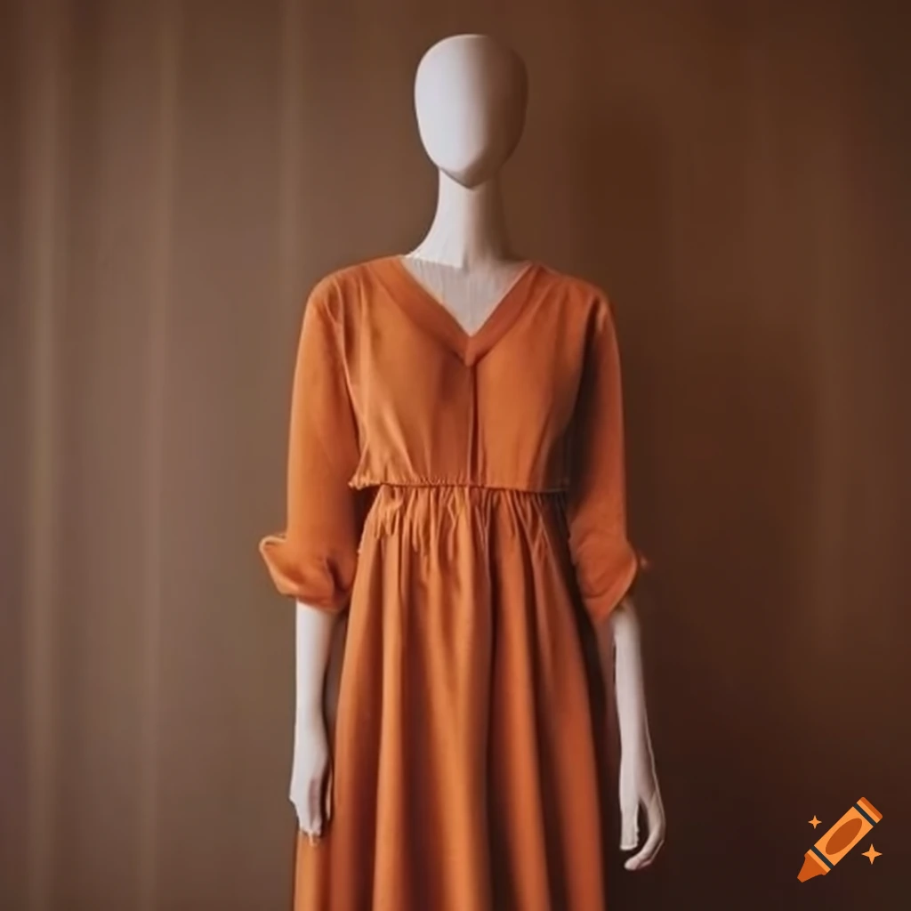 Chic fashion collaboration showcasing an orange cotton jersey dress