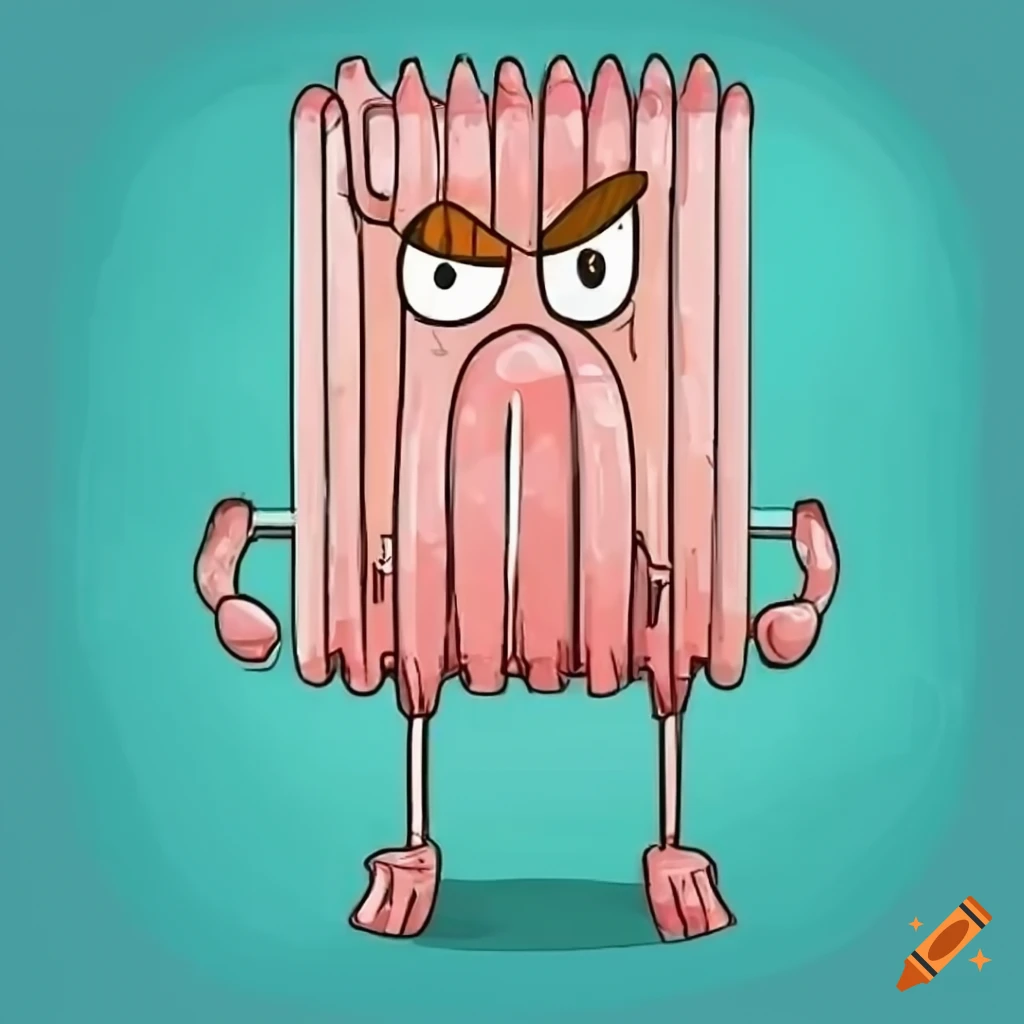 Angry cartoon radiator on Craiyon