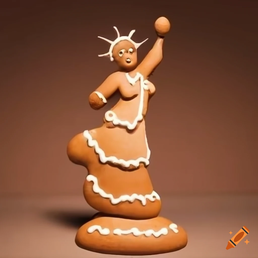 Statue of Liberty as a dancing gingerbread woman