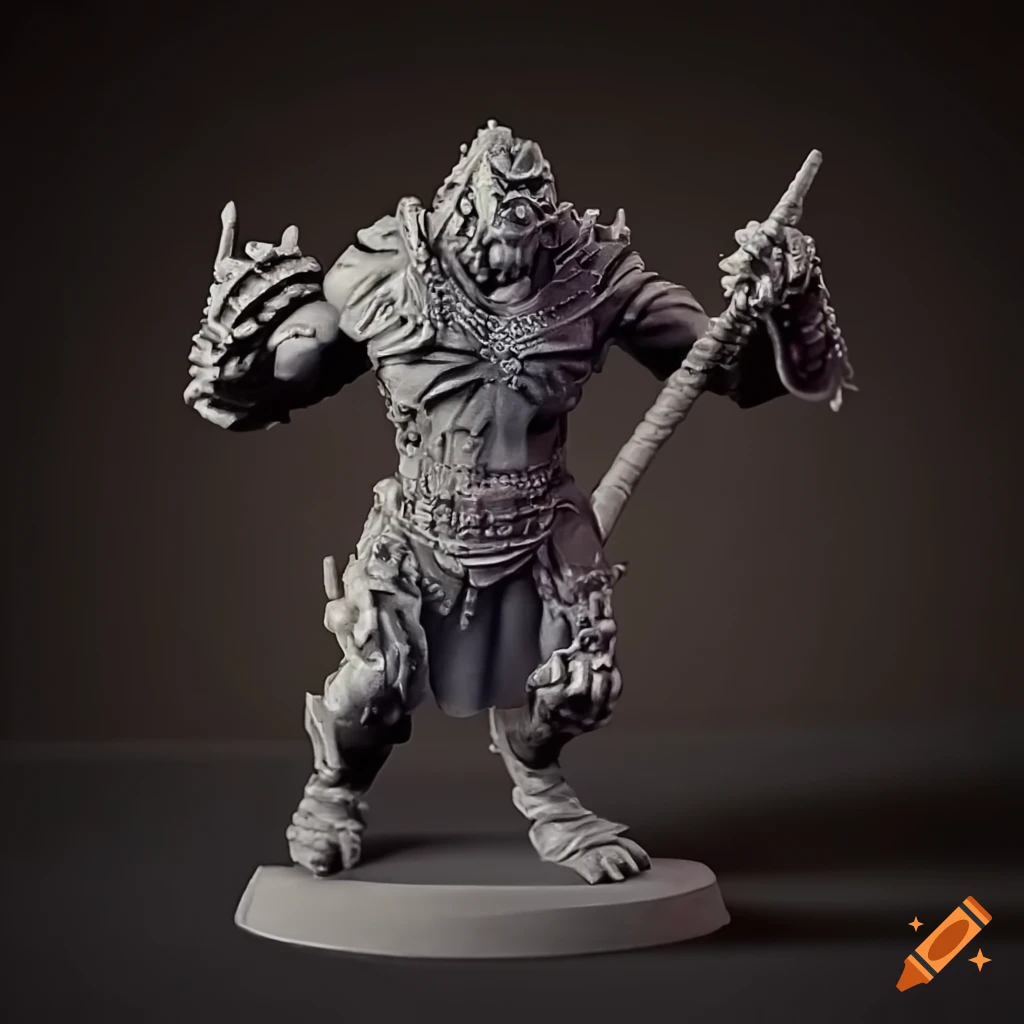 3D printed miniature of a marauder orc