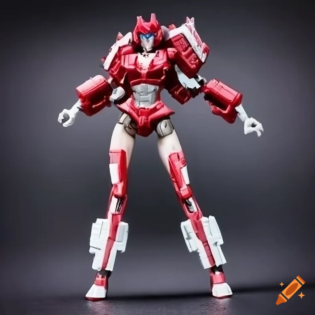 Transformers Elite One figure with black, red, and white colors surrounded by flowers