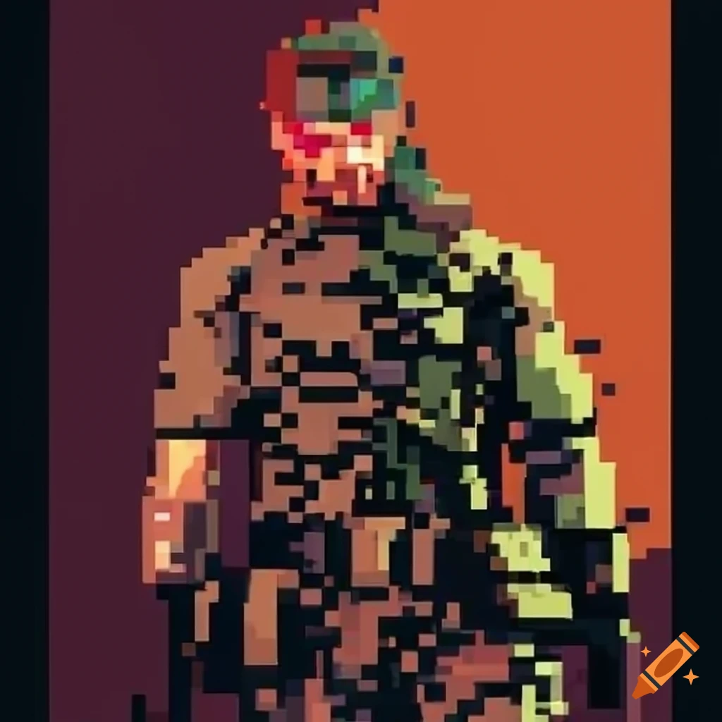 Vibrant pixel art featuring Metal Gear Solid series settings and ...