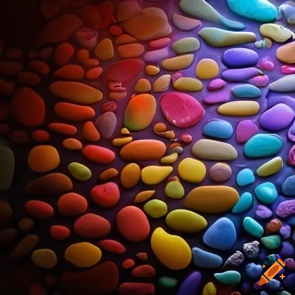Water drops on colorful pebbles, stunning wallpaper