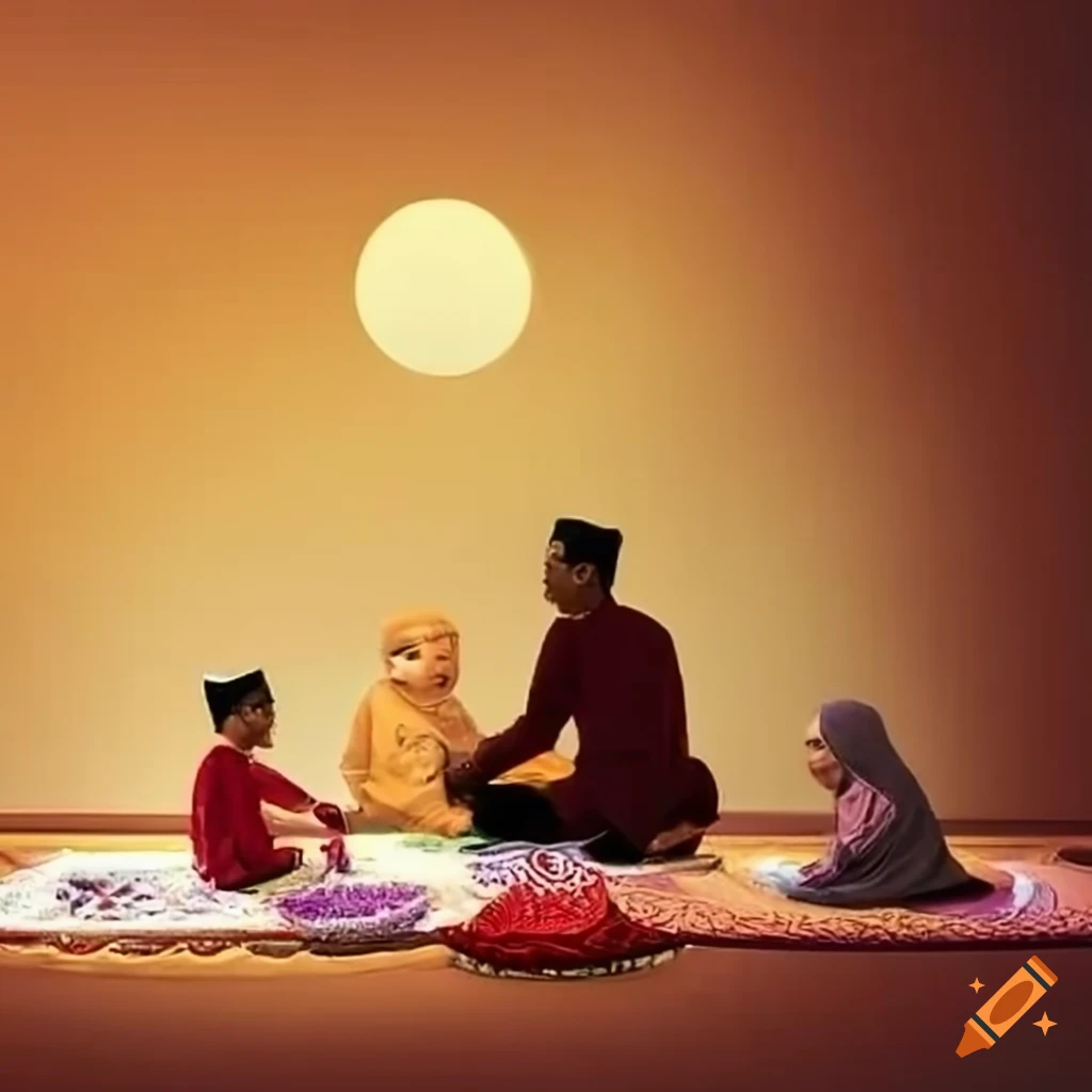 Family gathering in Indonesia during Ramadan Kareem