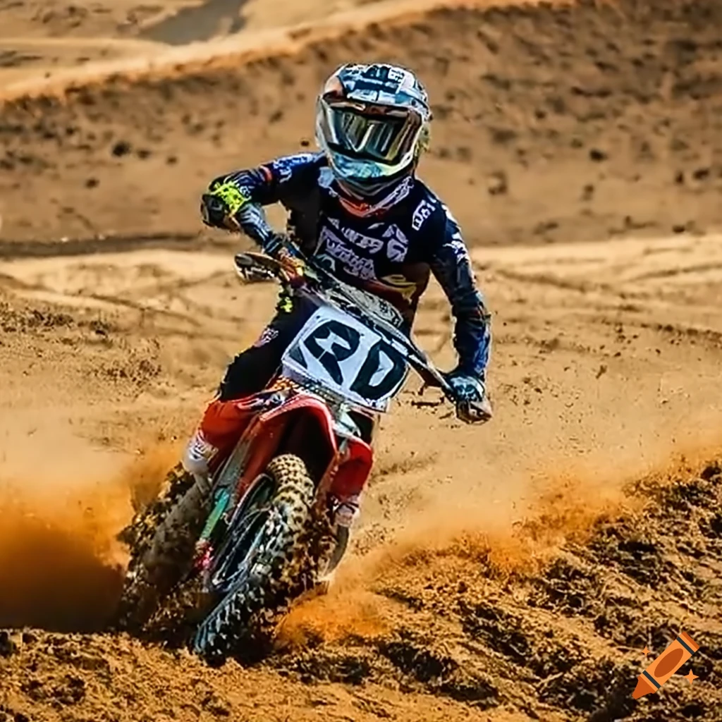 Motocross race action