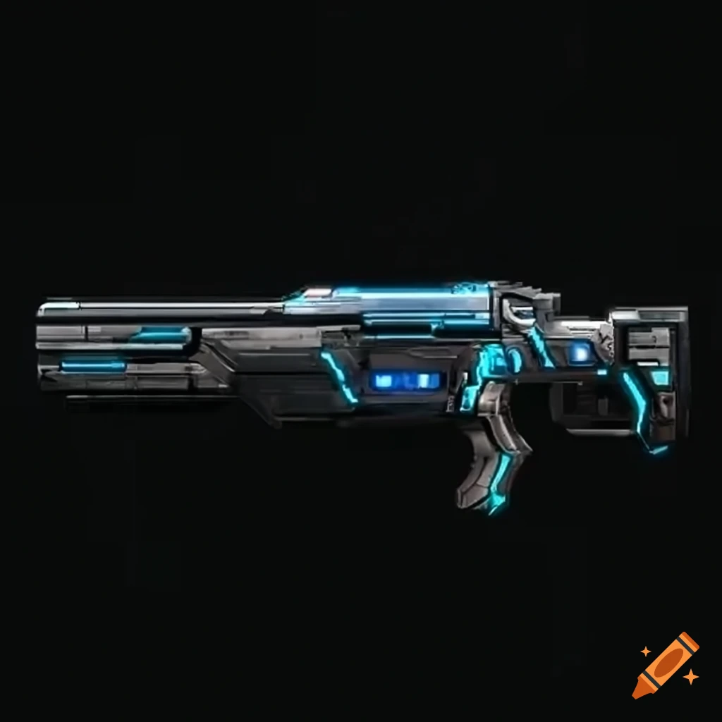 Futuristic railgun design on Craiyon