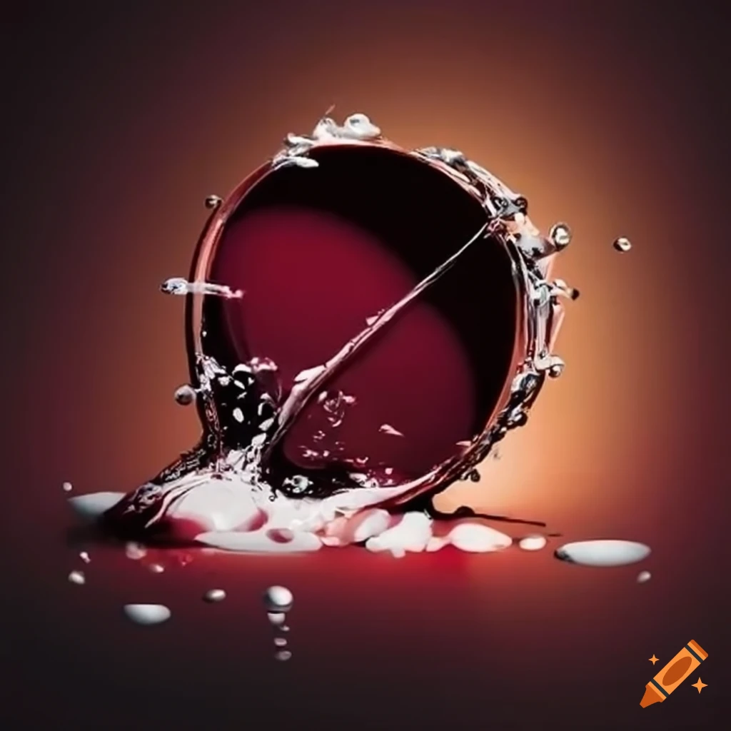 Wine spilling on a bass drum