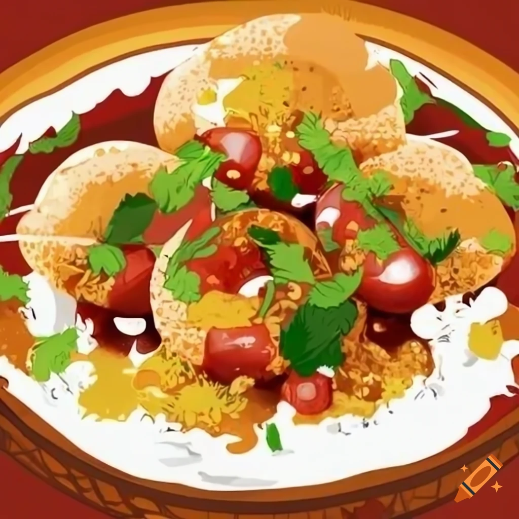 Chaat paapdi delicacy illustration