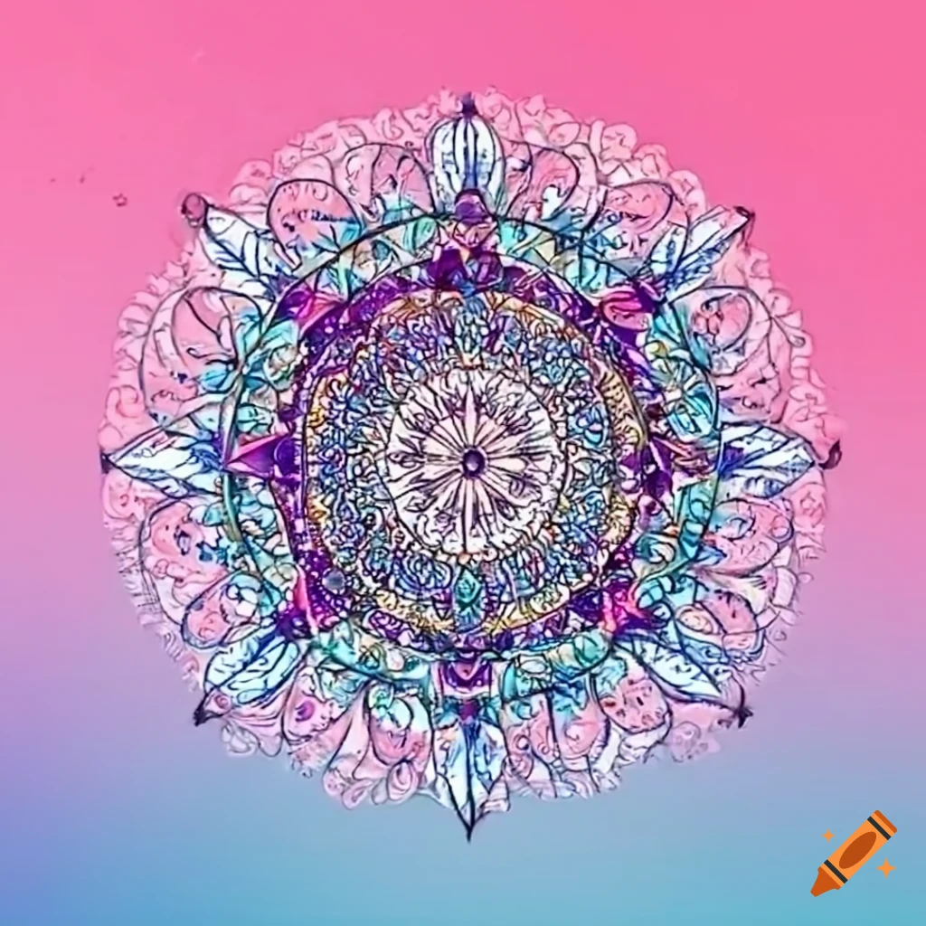 Mandala design featuring feathers