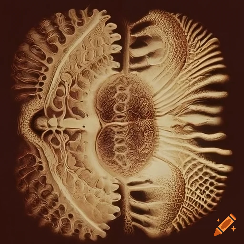 Sepia x-ray of Ernst Haeckel's ectoplasm
