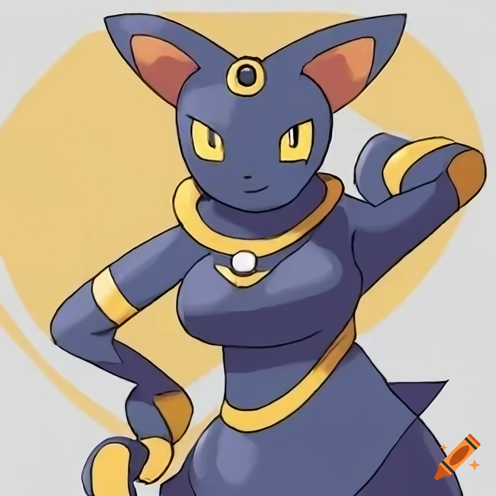 Bastet Pokémon official art by Ken Sugimori in high quality PNG format
