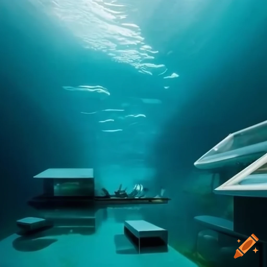 Modern home underwater