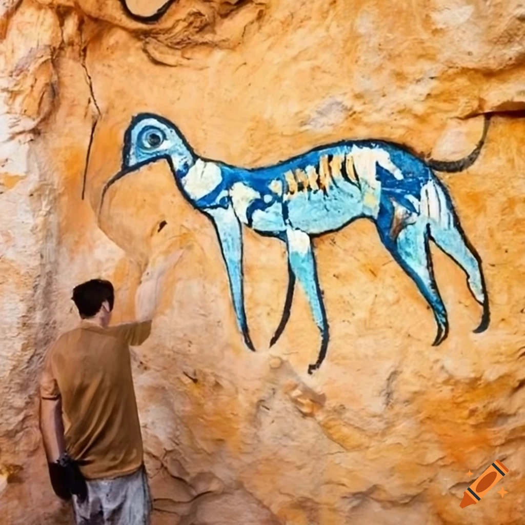 Animal painting on a cave wall