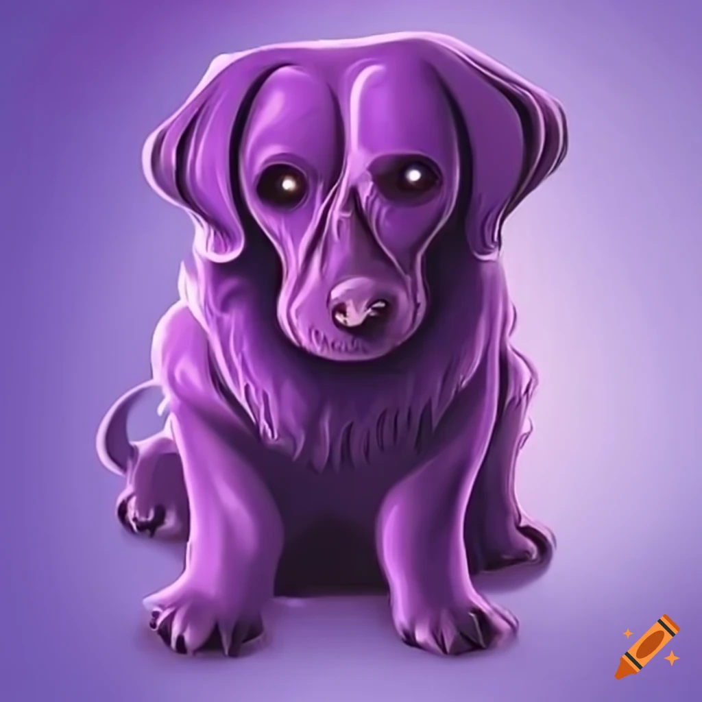 Purple dog on Craiyon