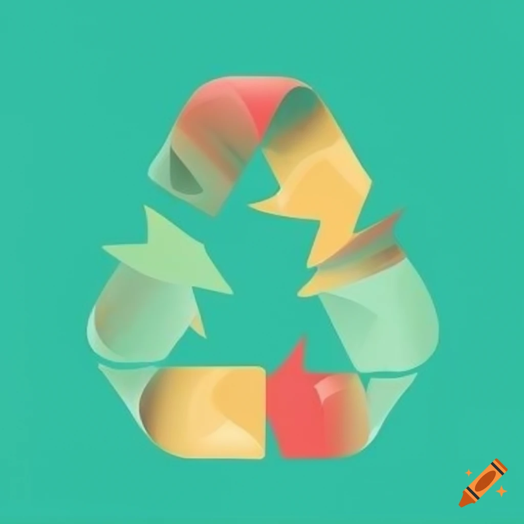 Recycled plastic depicted in a simple vector drawing