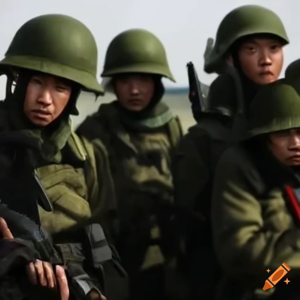 group-of-chinese-soldiers-showing-extreme-fear-on-craiyon