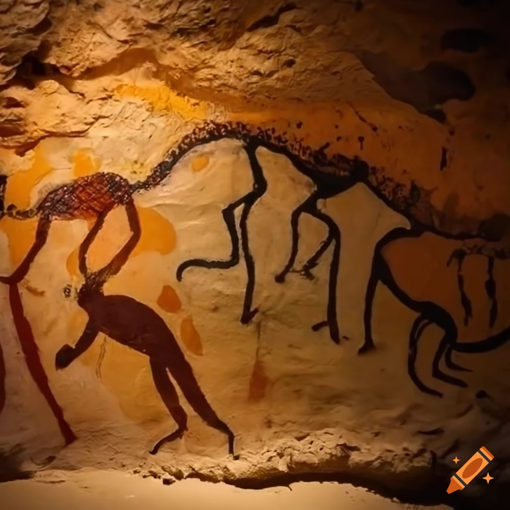 Animal painting on a cave wall