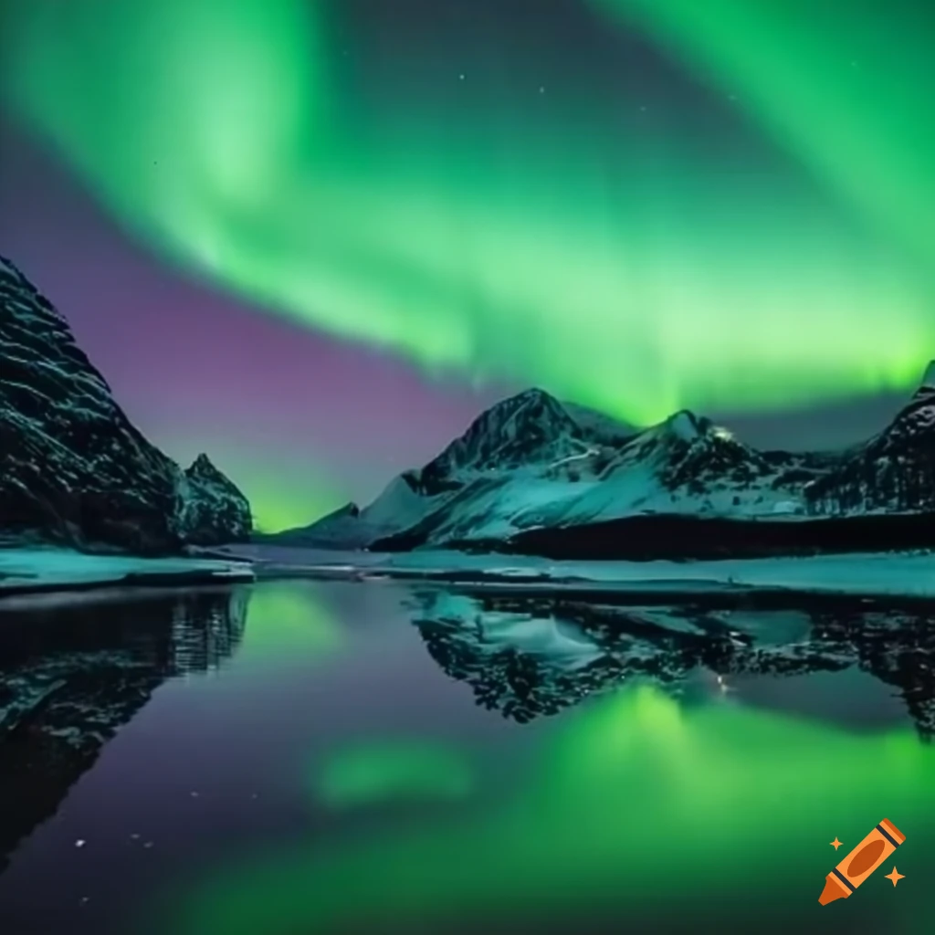 Northern lights in the night sky