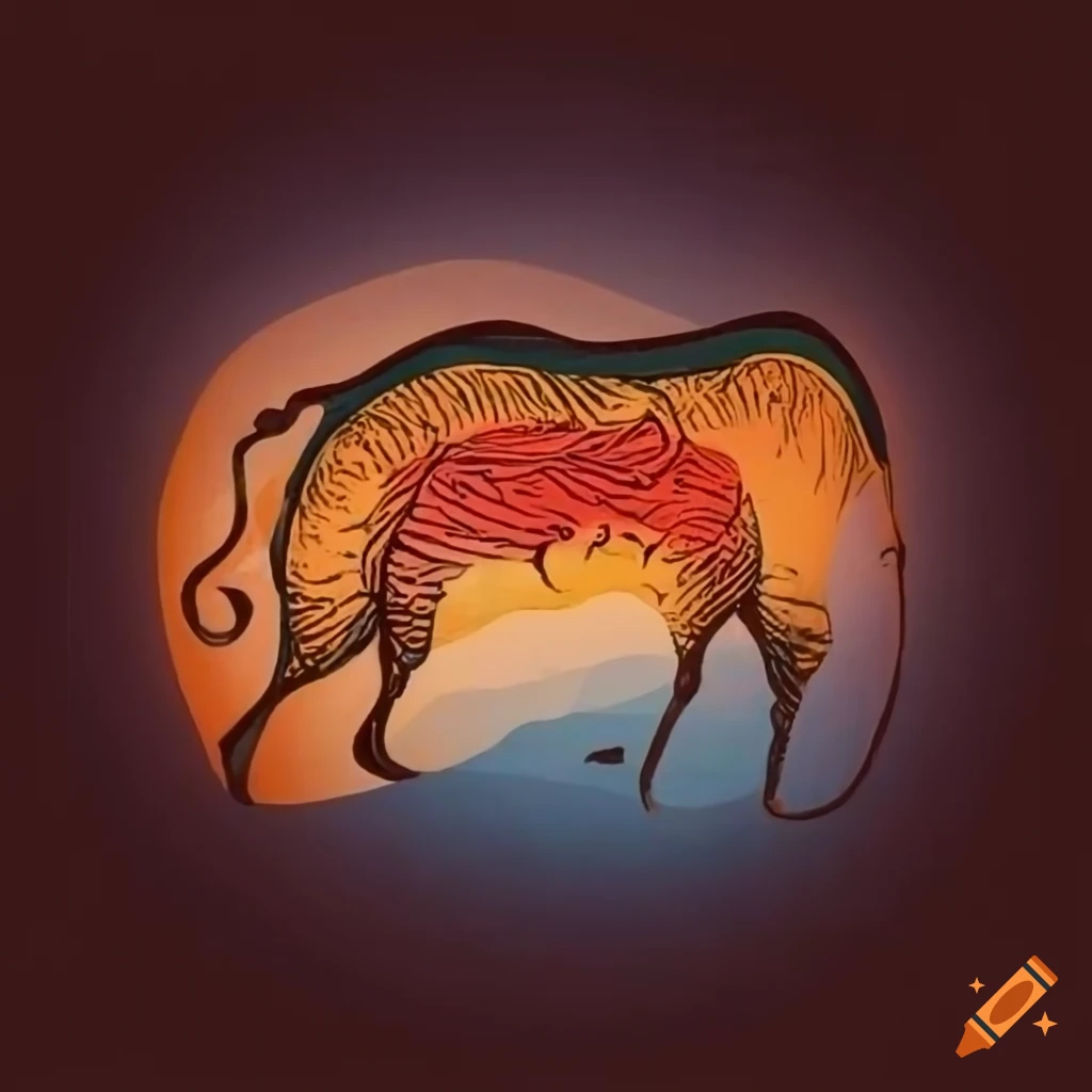 Altamira cave art style drawing of a desktop computer