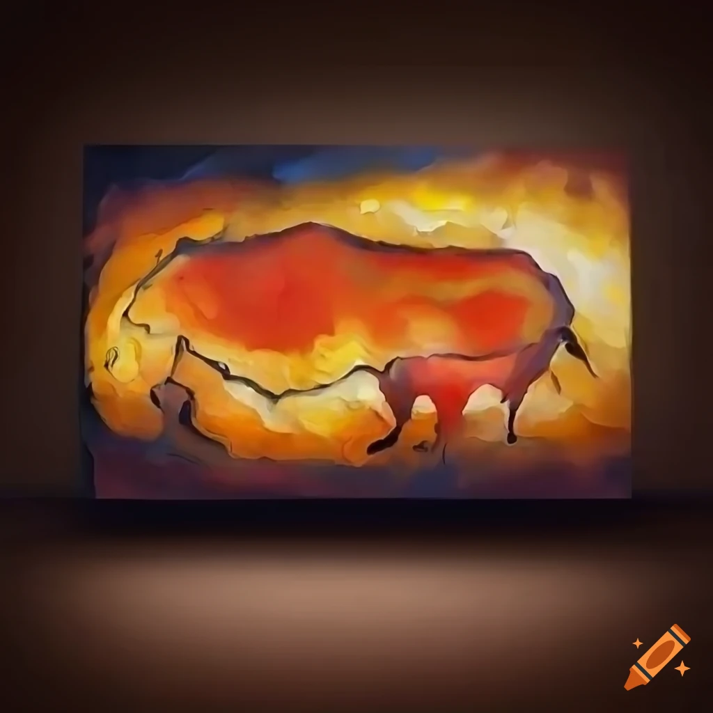 Altamira cave art style drawing of a desktop computer
