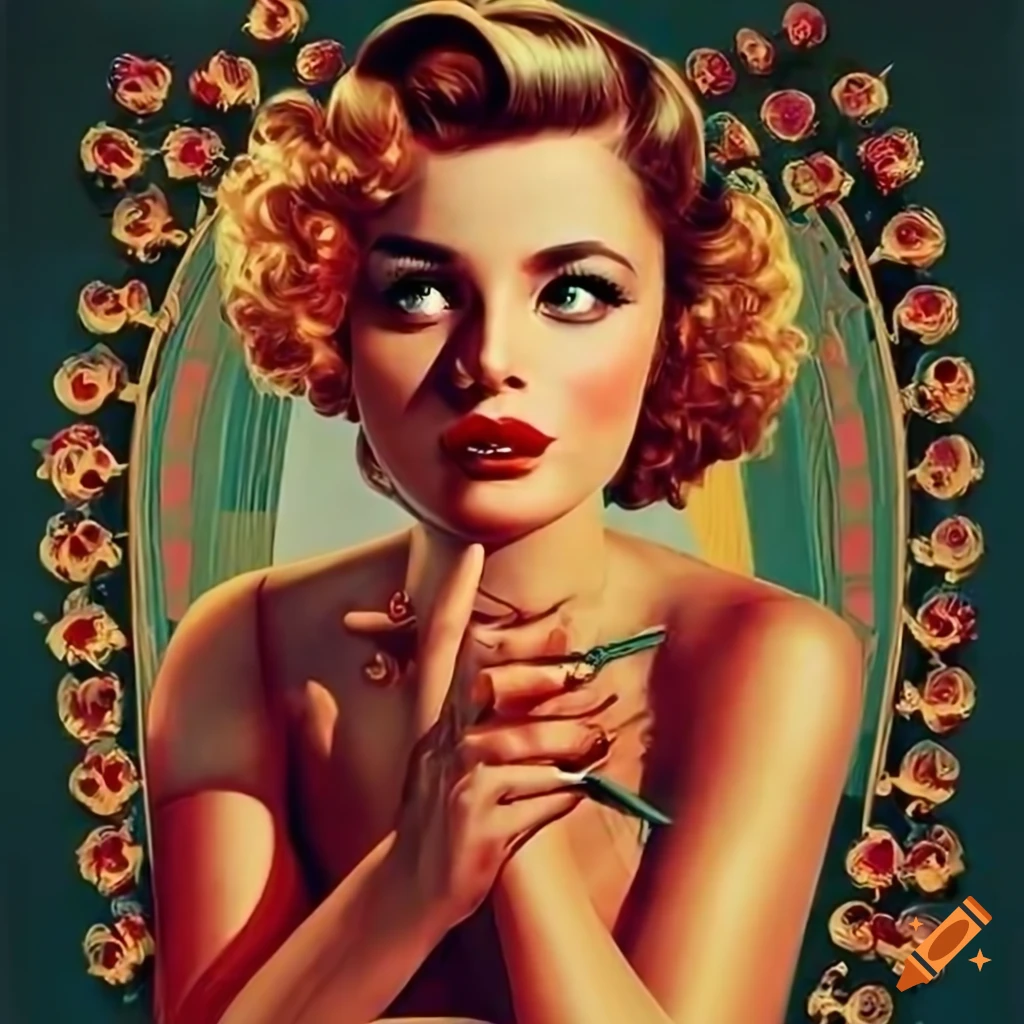 Vintage travel poster pinup with exquisite details and high definition features