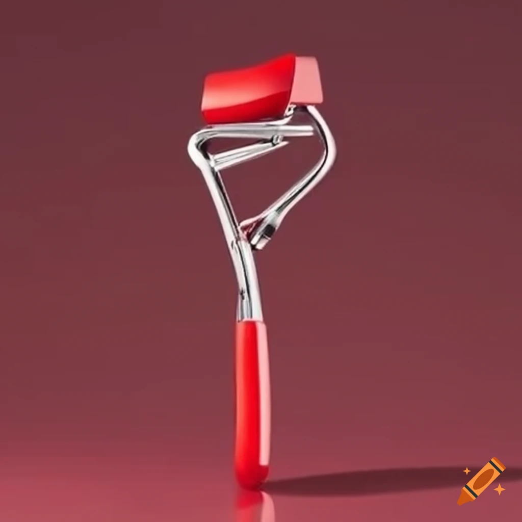 Eyelash curler in vibrant red color